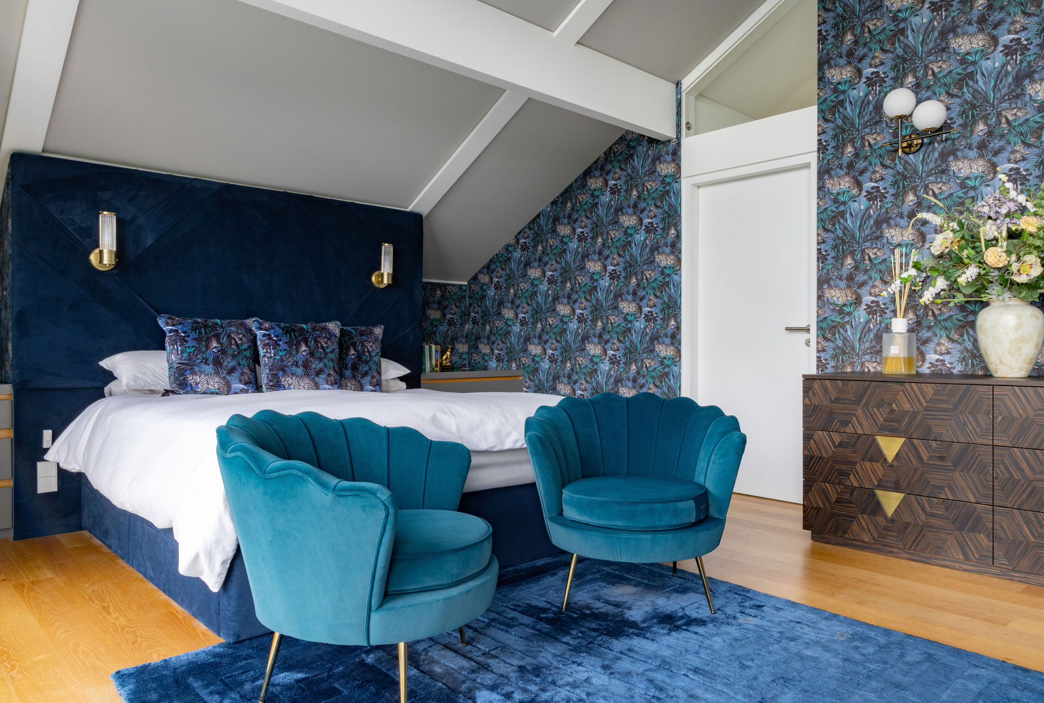 Bespoke bed and headboard